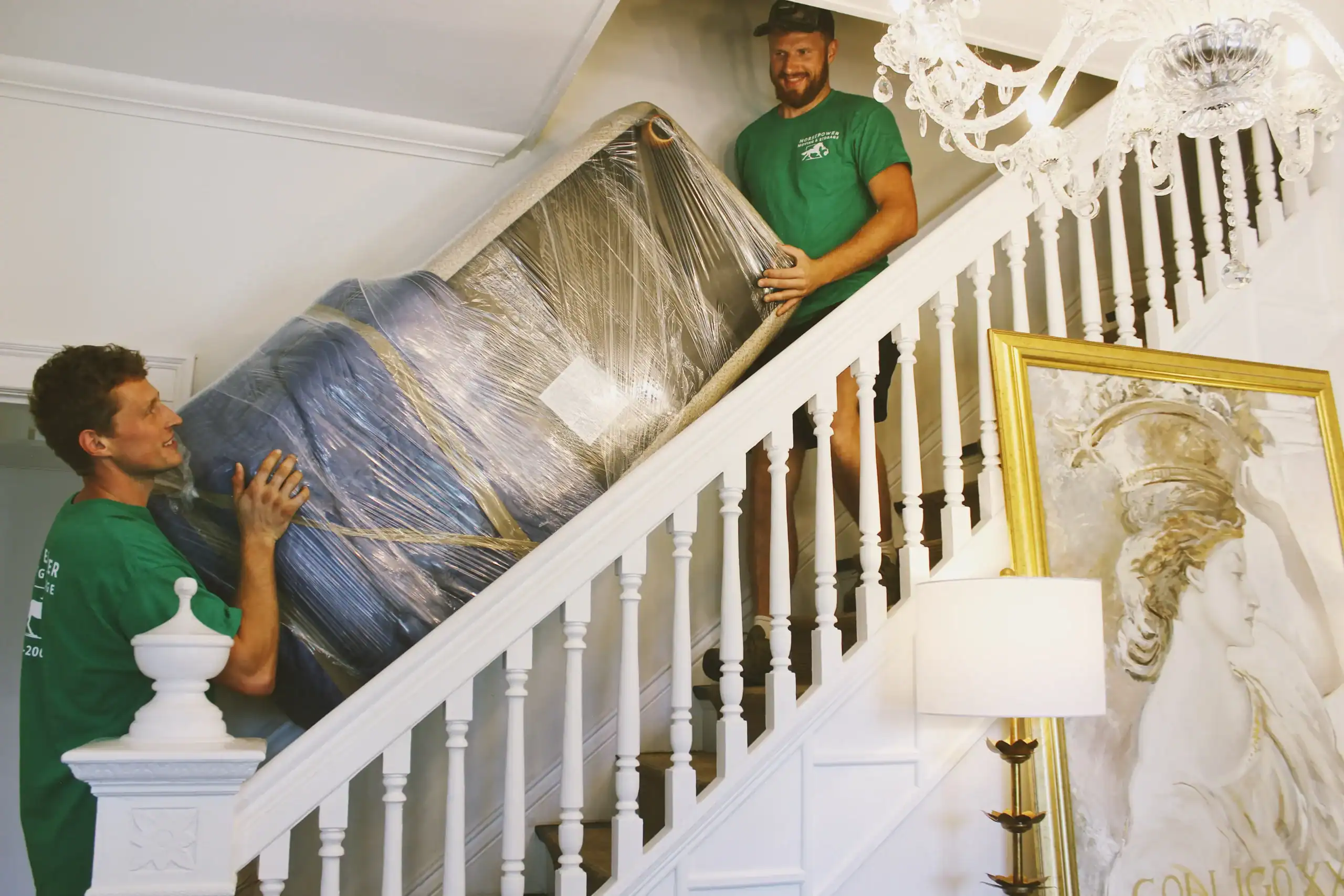 Horsepower Moving crew loading boxes during an apartment move in Louisville, KY