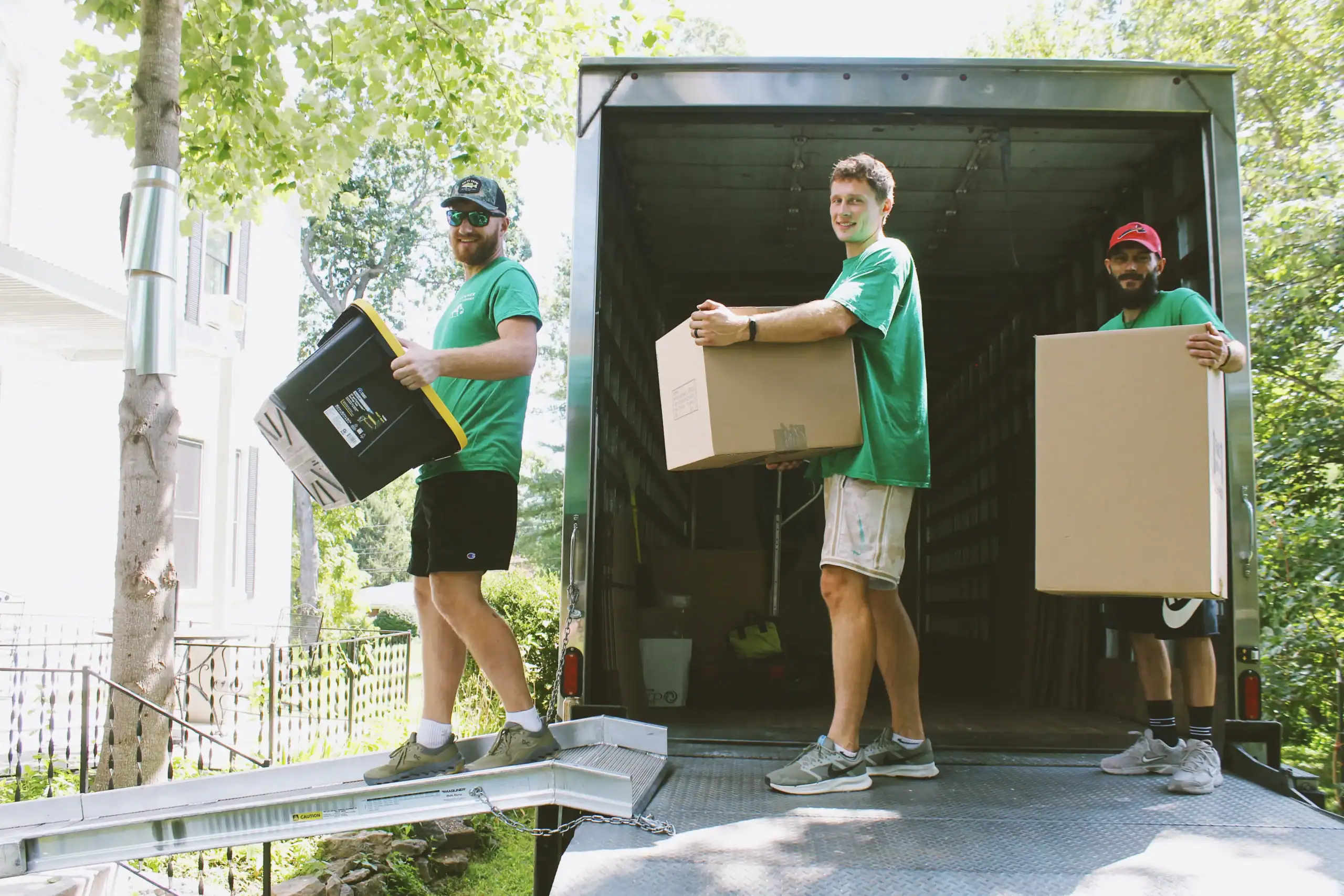 Horsepower Moving crew loading boxes during an apartment move in Louisville, KY