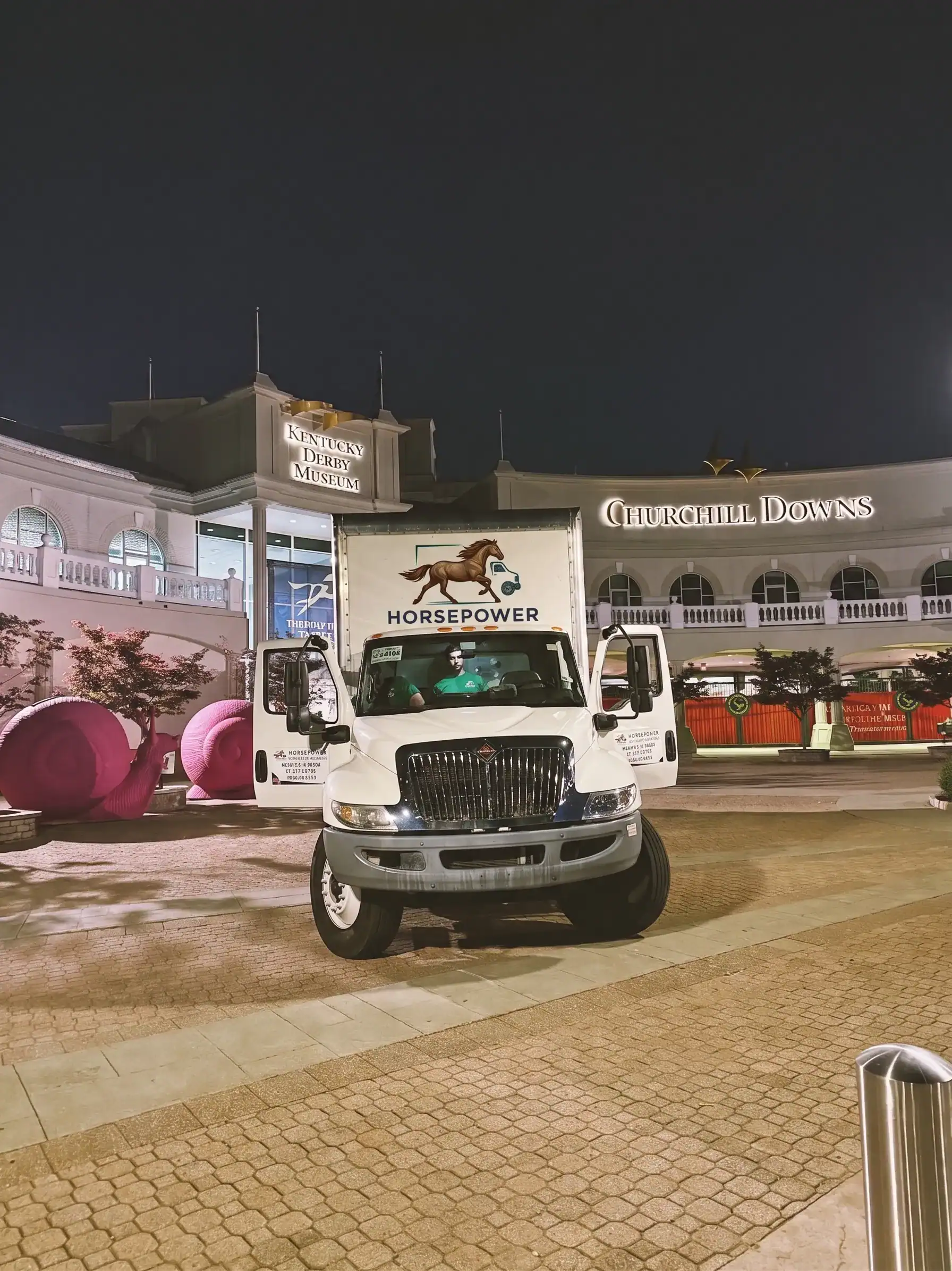 Horsepower Moving and Storage truck at Churchill Downs in Louisville, KY